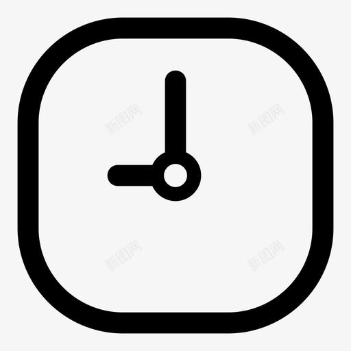 时钟时间挂钟图标svg_新图网 https://ixintu.com 挂钟 时钟 时间 线性正方形