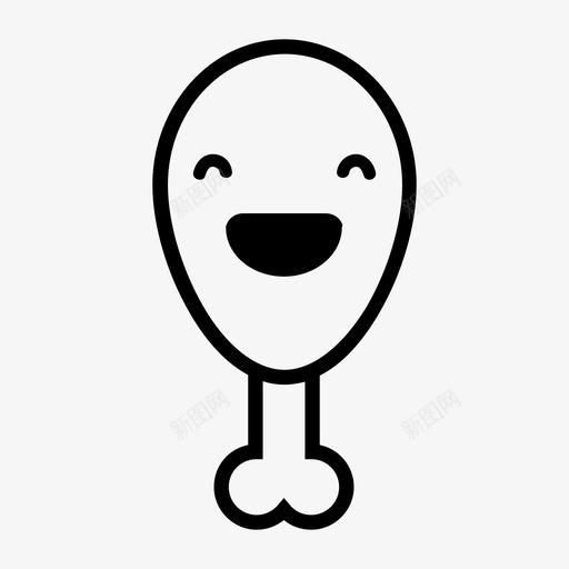 笑鸡腿表情符号开心图标svg_新图网 https://ixintu.com 开心 笑鸡腿 表情符号