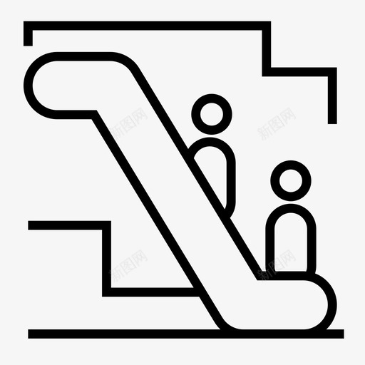 自动扶梯上行商场图标svg_新图网 https://ixintu.com 上行 商场 城市元素 楼梯 自动扶梯