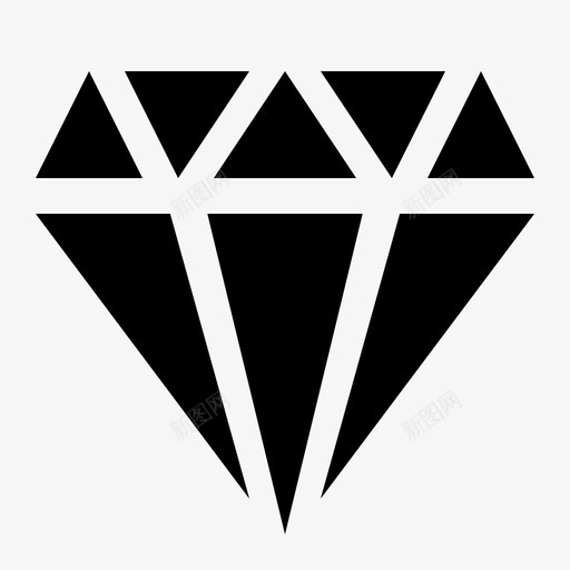钻石昂贵宝石图标svg_新图网 https://ixintu.com 商业和金融坚实的图标 宝石 昂贵 珍贵 透明 钻石