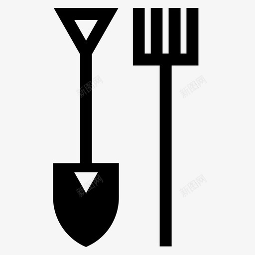 园艺工具农业干草叉图标svg_新图网 https://ixintu.com 农业 园艺工具 干草叉 杂项vi字形 铲子