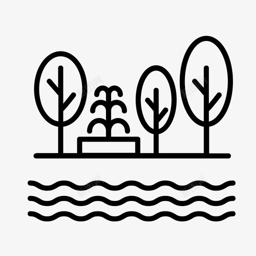 公园自然户外图标svg_新图网 https://ixintu.com 公共花园 公园 户外 树木 自然