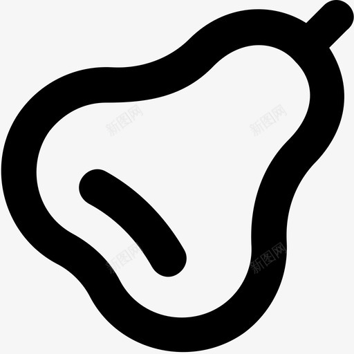 梨食物水果图标svg_新图网 https://ixintu.com 柚子 梨 水果 营养 食物 食物平滑线图标