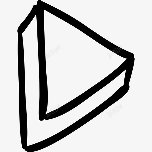 播放按钮手绘箭头黑色图标svg_新图网 https://ixintu.com 手绘箭头 播放按钮 黑色