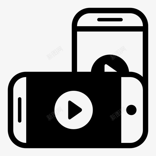 智能手机视频模型播放图标svg_新图网 https://ixintu.com 播放 智能手机模型2 智能手机视频 模型