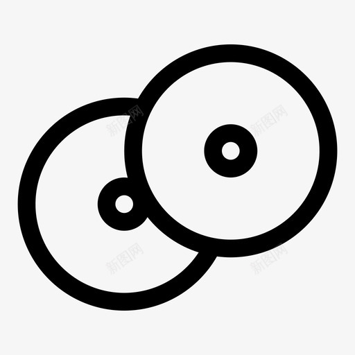 光碟两张光碟纯线条图标svg_新图网 https://ixintu.com 两张光碟 光碟 纯线条