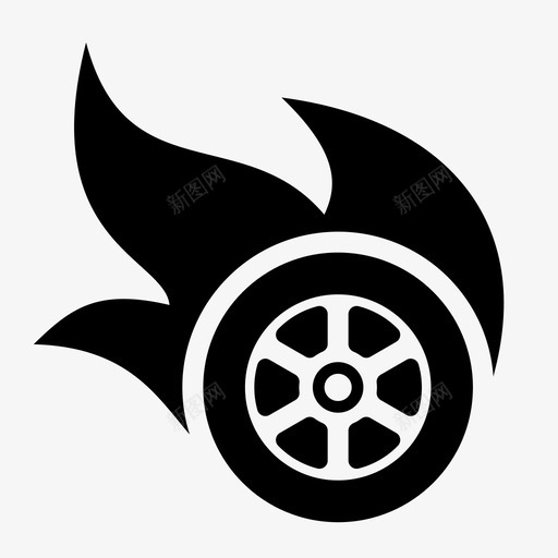 车轮漂移驱动图标svg_新图网 https://ixintu.com 比赛 漂移 车轮 速度 驱动