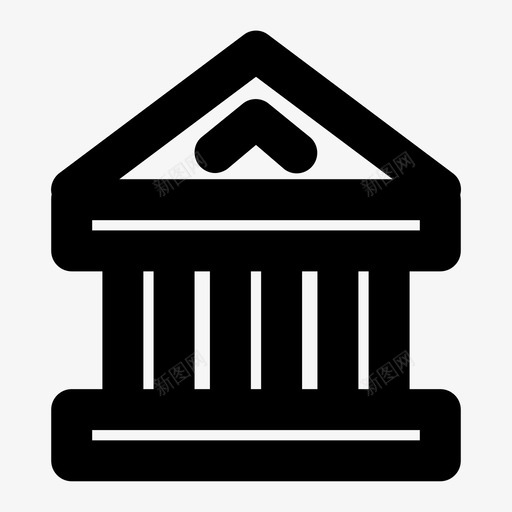 大学银行大楼图标svg_新图网 https://ixintu.com 大学 大楼 学院 银行