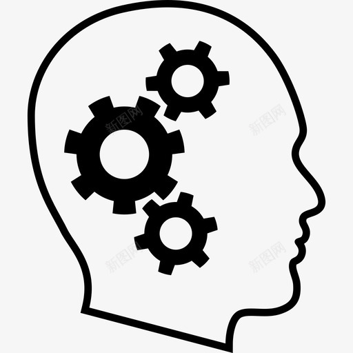 思考齿轮头脑图标svg_新图网 https://ixintu.com 头脑 工作 思考 齿轮