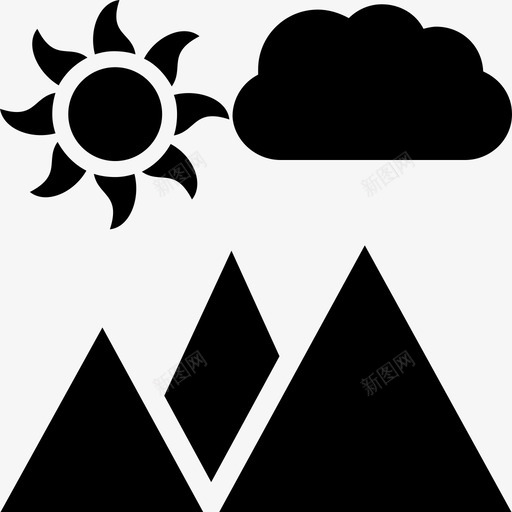 旅游丘陵风景图标svg_新图网 https://ixintu.com 丘陵 夏季和旅行字形图标集 山 山峰 旅游 自然 风景