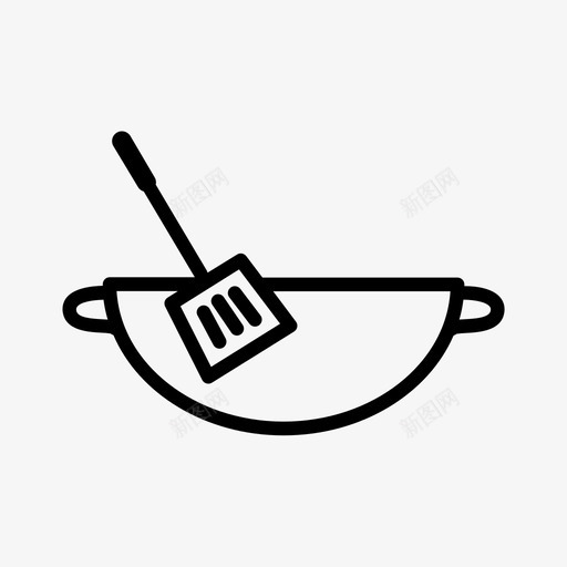 炒锅中餐烹饪图标svg_新图网 https://ixintu.com 中餐 厨房 油炸 炒锅 烹饪