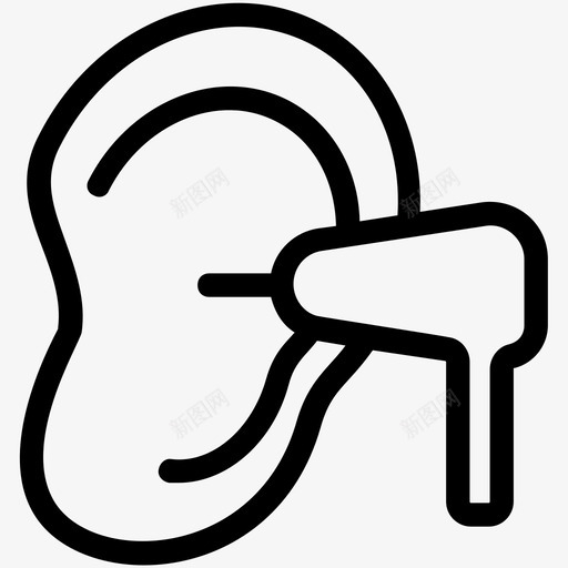 耳朵身体部位听觉图标svg_新图网 https://ixintu.com 体温 医疗和健康平滑线图标 听觉 器官 耳朵 耳科 身体部位