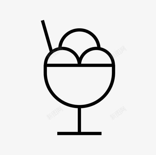 冰淇淋冰激凌甜点图标svg_新图网 https://ixintu.com 假期 冰淇淋 冰激凌 夏季 夏季假期细线图标集 甜点 食物