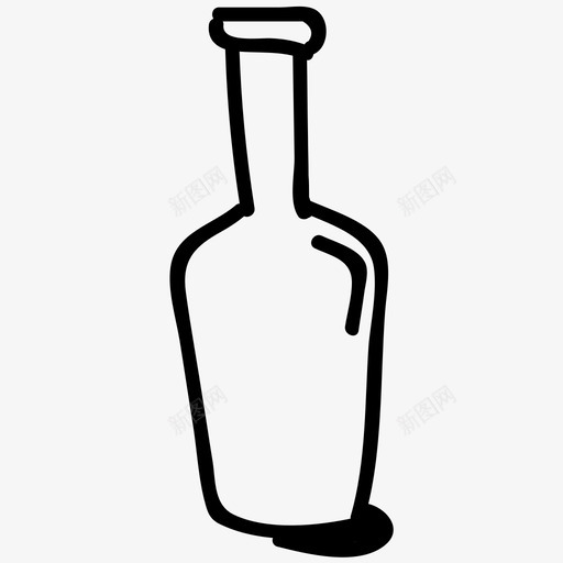 瓶子玻璃杯葡萄酒图标svg_新图网 https://ixintu.com 手绘 玻璃杯 瓶子 葡萄酒