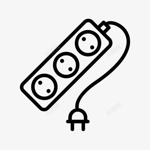 延伸电缆电气延伸图标svg_新图网 https://ixintu.com 延伸 延伸电缆 插头 电子设备 电气