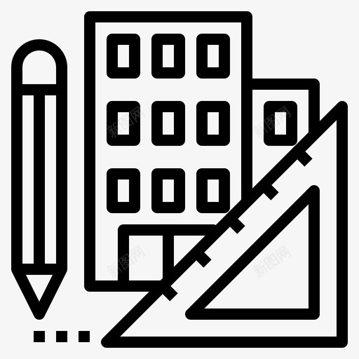 建筑工程建筑师建筑图标svg_新图网 https://ixintu.com 建筑 建筑工程 建筑师 设计