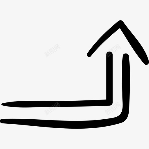 向上箭头手绘箭头黑色图标svg_新图网 https://ixintu.com 向上箭头 手绘箭头 黑色