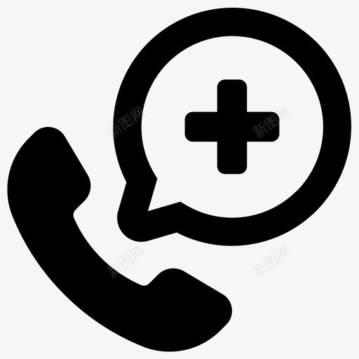 紧急电话诊所紧急呼叫图标svg_新图网 https://ixintu.com 单声道医疗卷3 紧急呼叫 紧急电话 诊所