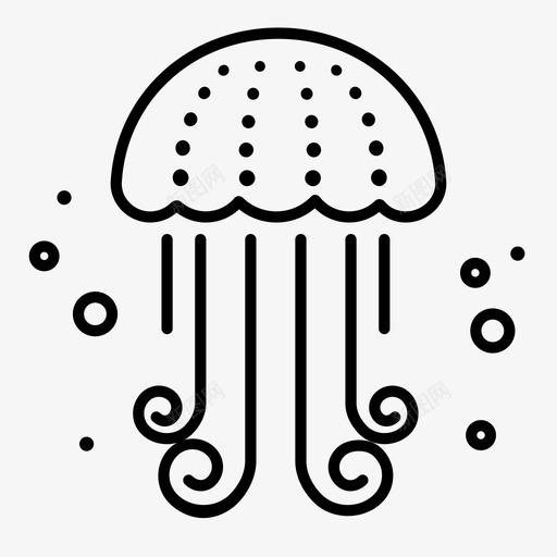 水母水生海洋图标svg_新图网 https://ixintu.com 水母 水生 海洋 海洋生物