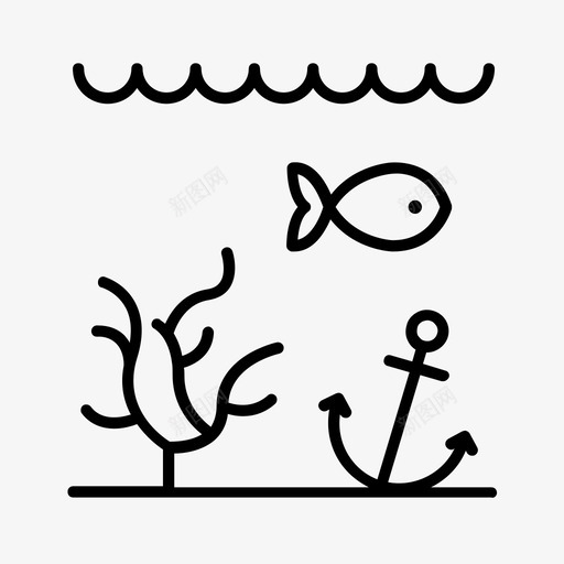 海洋钓鱼湖图标svg_新图网 https://ixintu.com 河 海 海洋 湖 钓鱼