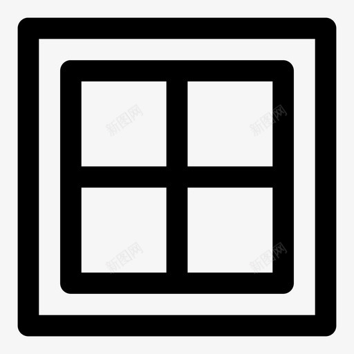 窗户窗框玻璃图标svg_新图网 https://ixintu.com 家 房子 玻璃 窗户 窗框