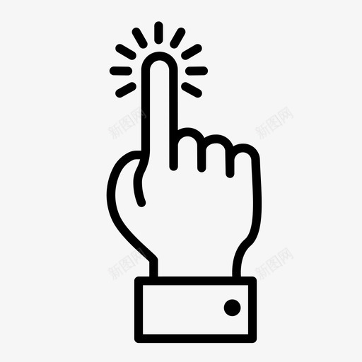 单击手势手图标svg_新图网 https://ixintu.com 单击 手 手势 按 按住 触摸