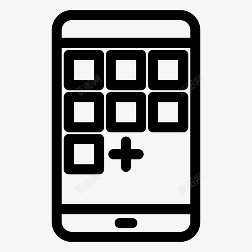 安装应用程序添加新建图标svg_新图网 https://ixintu.com 功能 安装应用程序 新建 添加 程序 软件