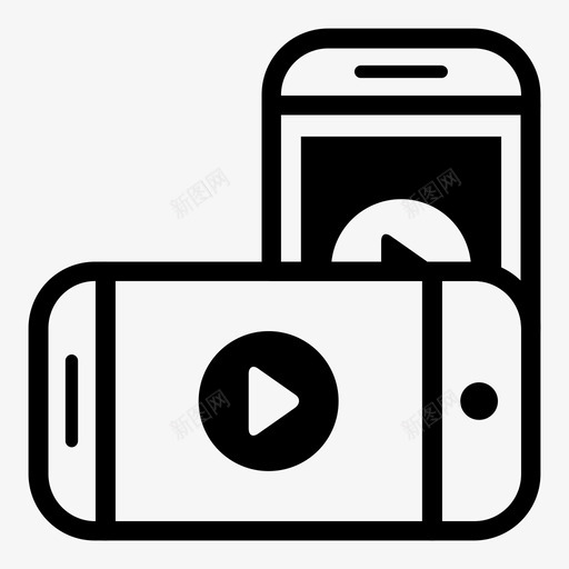 智能手机视频模型播放图标svg_新图网 https://ixintu.com 播放 智能手机模型2 智能手机视频 模型