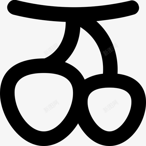 樱桃食物水果图标svg_新图网 https://ixintu.com 健康 樱桃 水果 甜 食物 食物平滑线图标