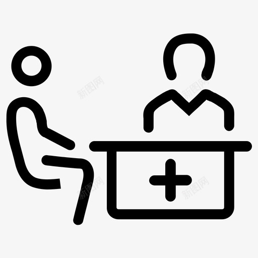 医生咨询保健病人图标svg_新图网 https://ixintu.com 保健 医生咨询 医疗保健6号线 就诊 病人