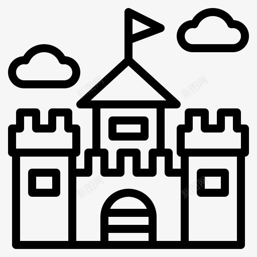 城堡古代建筑图标svg_新图网 https://ixintu.com 古代 地方 城堡 建筑 王国