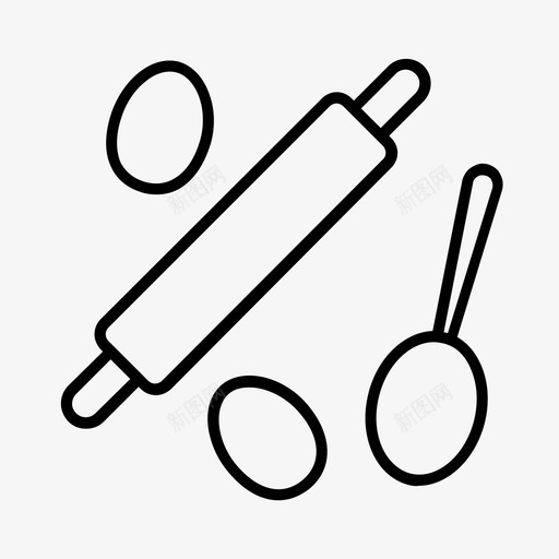 炊具烘焙烹饪图标svg_新图网 https://ixintu.com 擀面杖 炊具 烘焙 烹饪