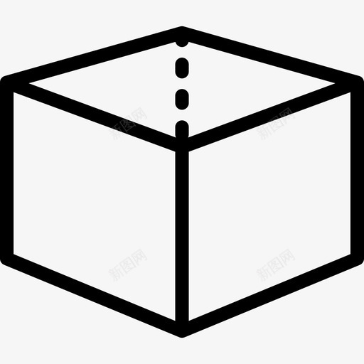 无盖纸板箱图标svg_新图网 https://ixintu.com 无盖纸板箱