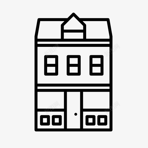露台建筑物房子图标svg_新图网 https://ixintu.com 城镇房屋 建筑物 房子 露台 露台房子