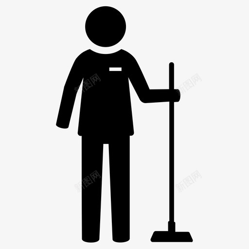 清洁工扫帚女佣图标svg_新图网 https://ixintu.com 女佣 扫帚 清洁工