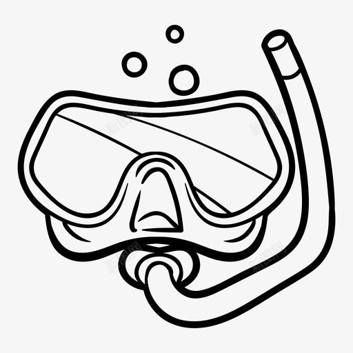 潜水面具游泳图标svg_新图网 https://ixintu.com 游泳 潜水 面具