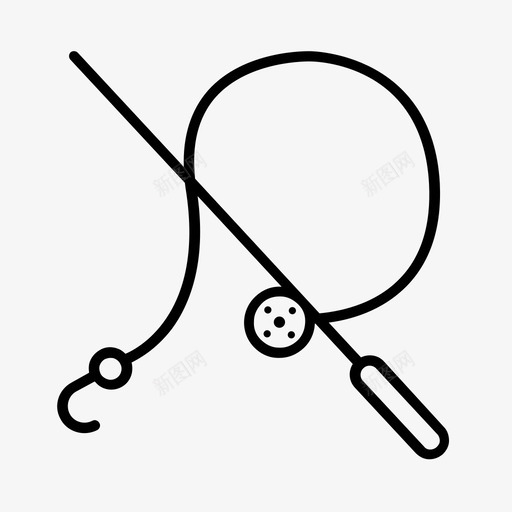 钓鱼卷鱼竿钓鱼绳图标svg_新图网 https://ixintu.com 爱好 运动 钓鱼卷 钓鱼绳 鱼竿