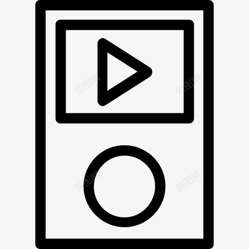 mp4播放器iosipod图标svg_新图网 https://ixintu.com ios ipod mp4播放器 科技平滑线图标 随身听 音乐