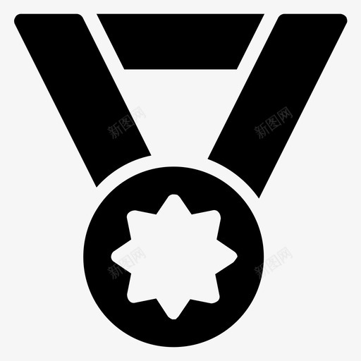 奖项徽章奖章图标svg_新图网 https://ixintu.com 丝带 奖品 奖章 奖项 奥运会 徽章 教育符号图标第一卷