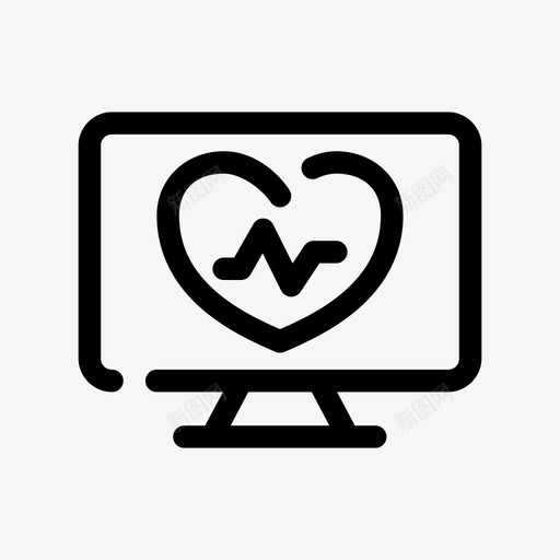 监护仪急救保健图标svg_新图网 https://ixintu.com 保健 医疗 医疗保险 心跳 急救 监护仪