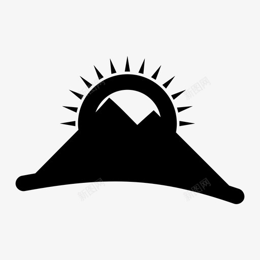 山高地太阳图标svg_新图网 https://ixintu.com 太阳 山 山峰 高地