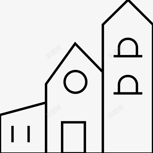 安道尔建筑地标图标svg_新图网 https://ixintu.com 地标 安道尔 建筑 旅游 纪念碑 首都世界地标线