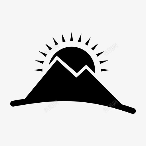 山高地太阳图标svg_新图网 https://ixintu.com 太阳 山 山峰 高地