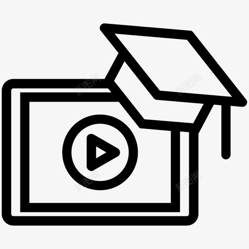 视频在线学习书籍教育图标svg_新图网 https://ixintu.com 书籍 学生 教育 视频在线学习