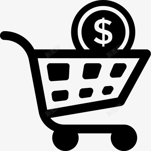 金融购物车结帐图标svg_新图网 https://ixintu.com 手推车 结帐 美元 购物 购物车 金融 银行和金融实心图标