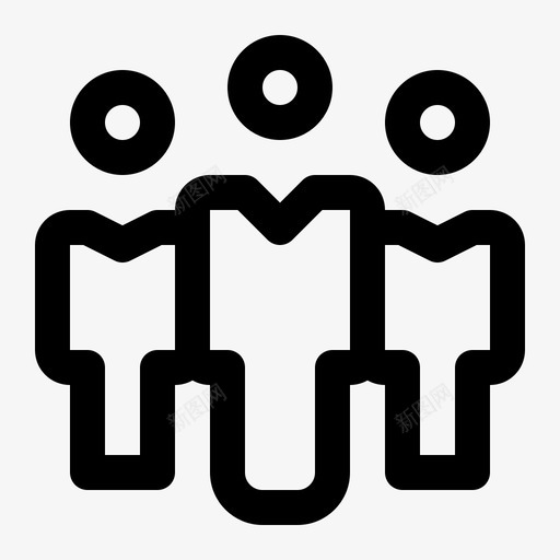 团队员工组图标svg_新图网 https://ixintu.com 业务和财务线图标 人员 员工 团队 组 网络