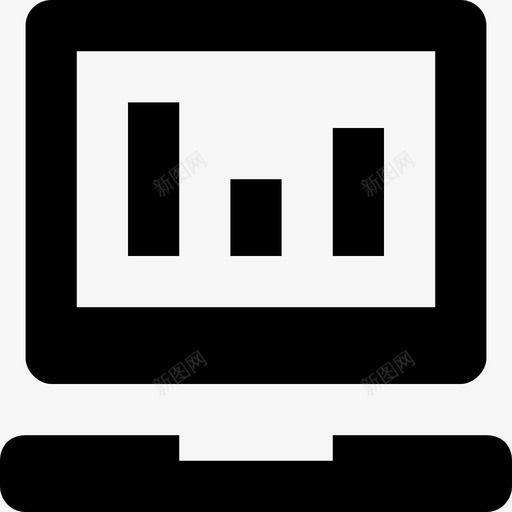 网络分析条形图图表图标svg_新图网 https://ixintu.com 图表 学校和教育字形图标 条形图 笔记本电脑 统计 网络分析