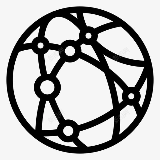 共享分发网络图标svg_新图网 https://ixintu.com 共享 分发 功能 在线 网络 节点