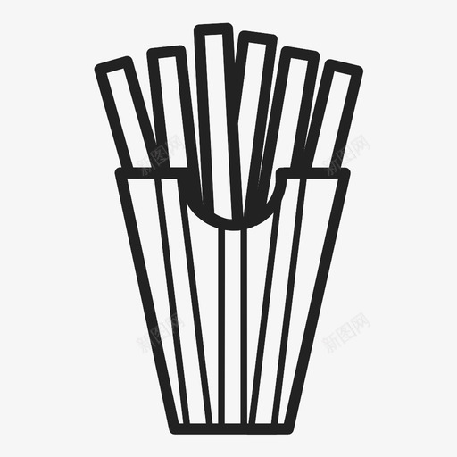 薯条快餐垃圾食品图标svg_新图网 https://ixintu.com 土豆 垃圾食品 快餐 薯条 零食 食品和饮料