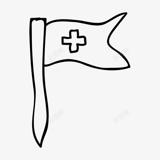 旗十字信息图标svg_新图网 https://ixintu.com 信息 医疗 十字 旗 红十字